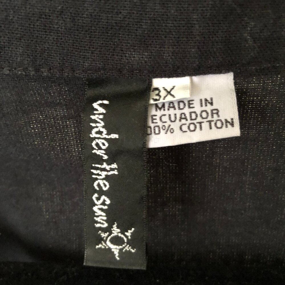 UNDER THE SUN 100% COTTON NAVY BLUE LAGENLOOK ASYMMETRICAL BUTTONS-UP 3X NWOT - Picture 5 of 7